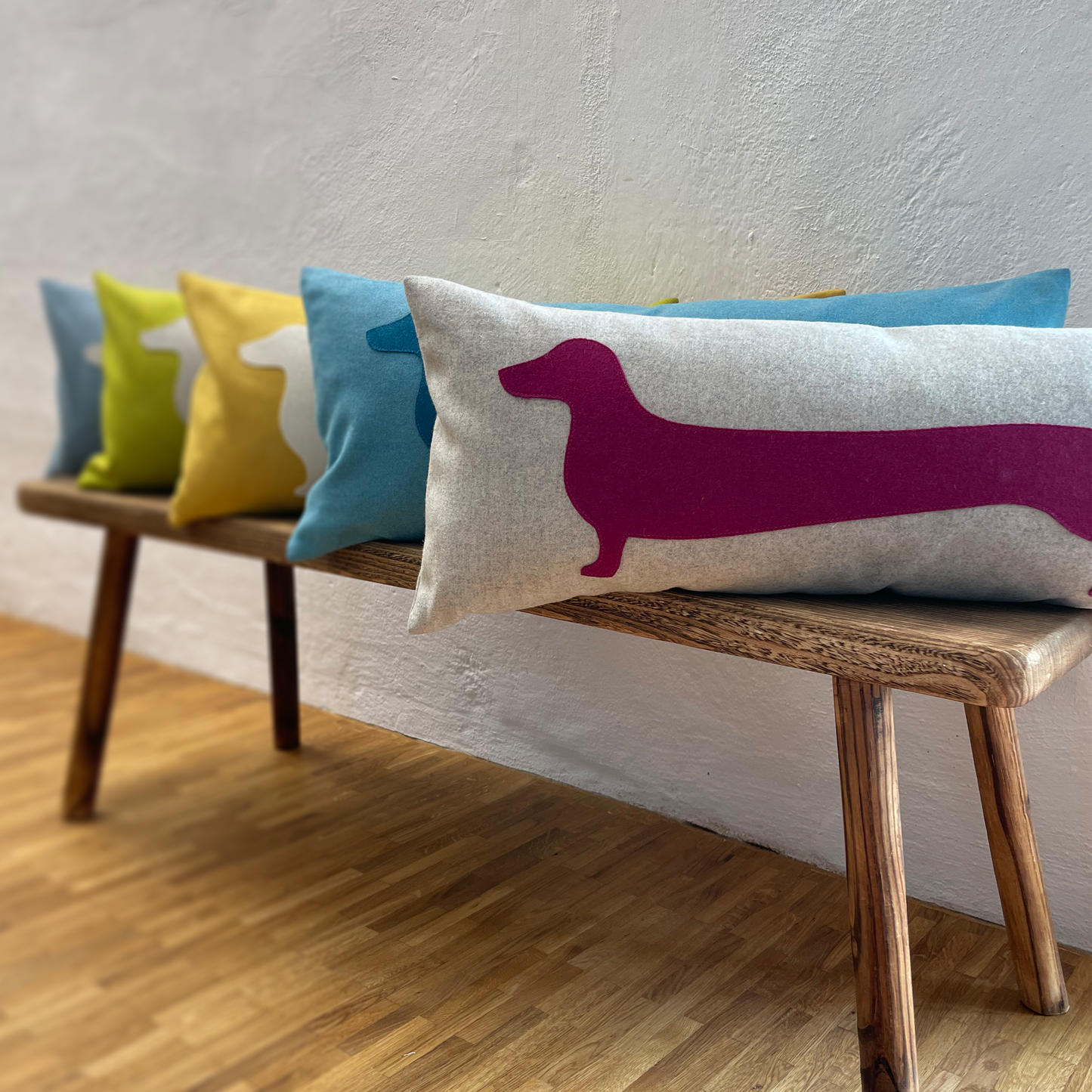 Dekokissen DAAACKEL - 30x70cm - lichtgrau-fuchsia