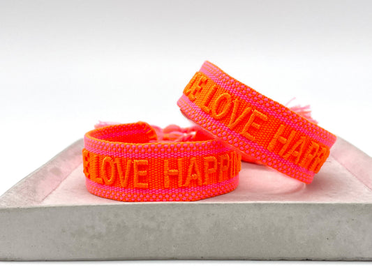 Statement-Armband - PEACE LOVE HAPPINESS