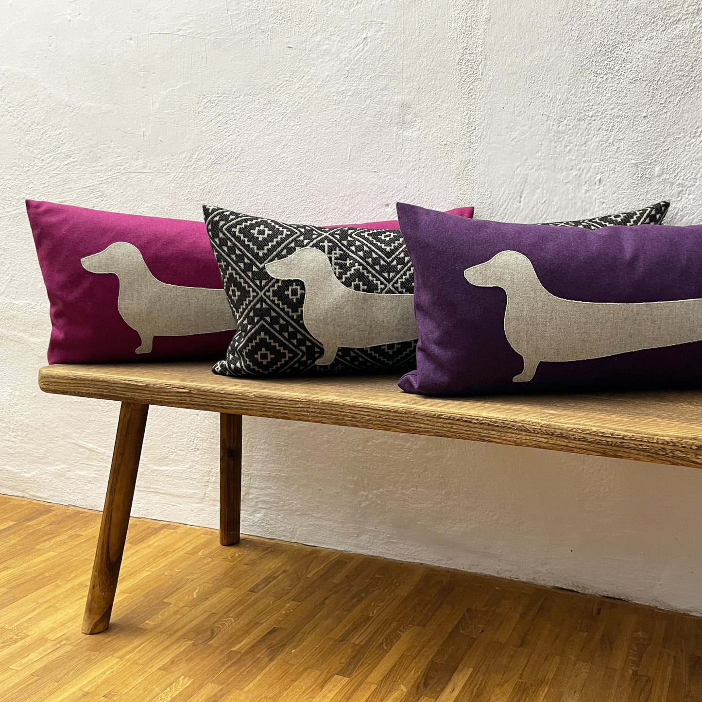 Dekokissen DAAACKEL - 30x70cm - italienischer Jacquard - nero