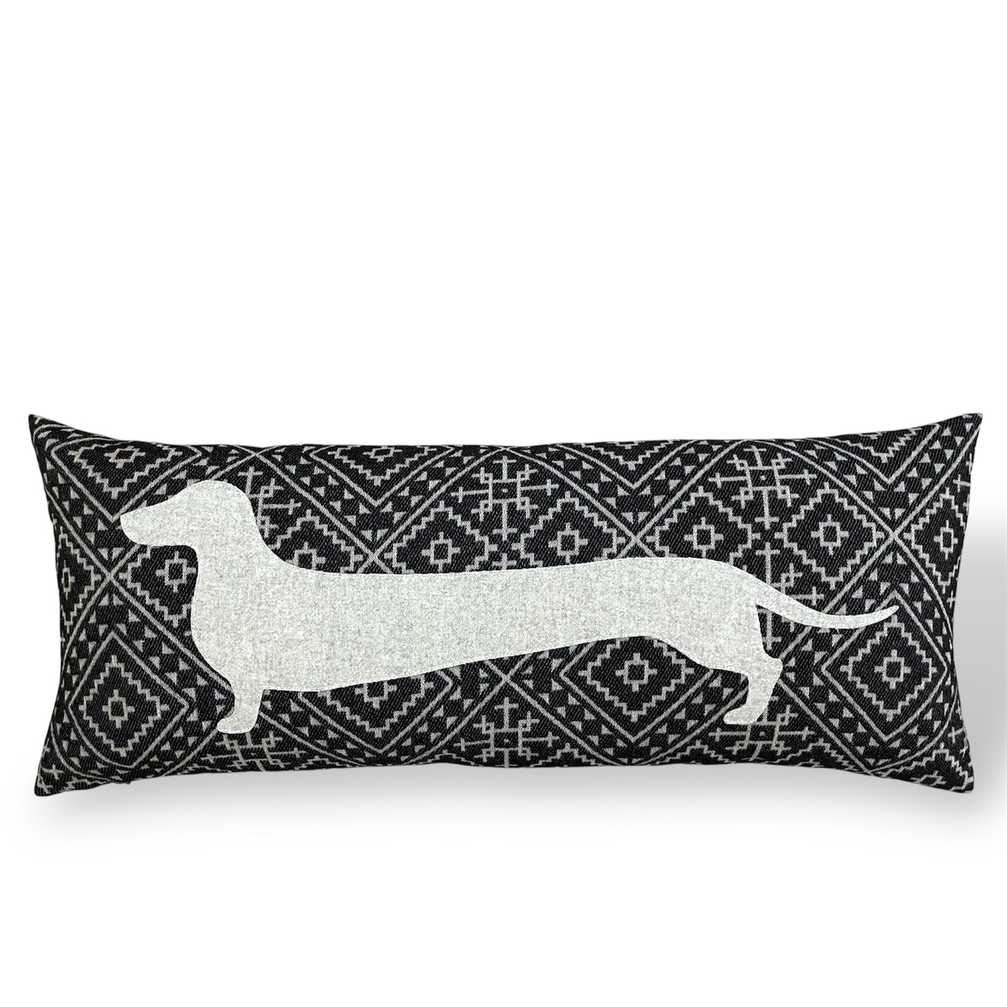 Dekokissen DAAACKEL - 30x70cm - italienischer Jacquard - nero
