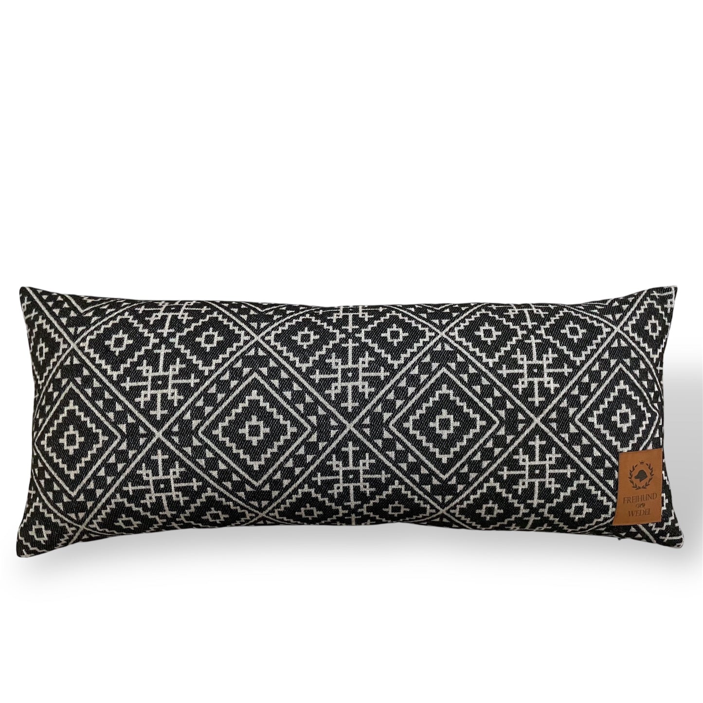 Dekokissen DAAACKEL - 30x70cm - italienischer Jacquard - nero