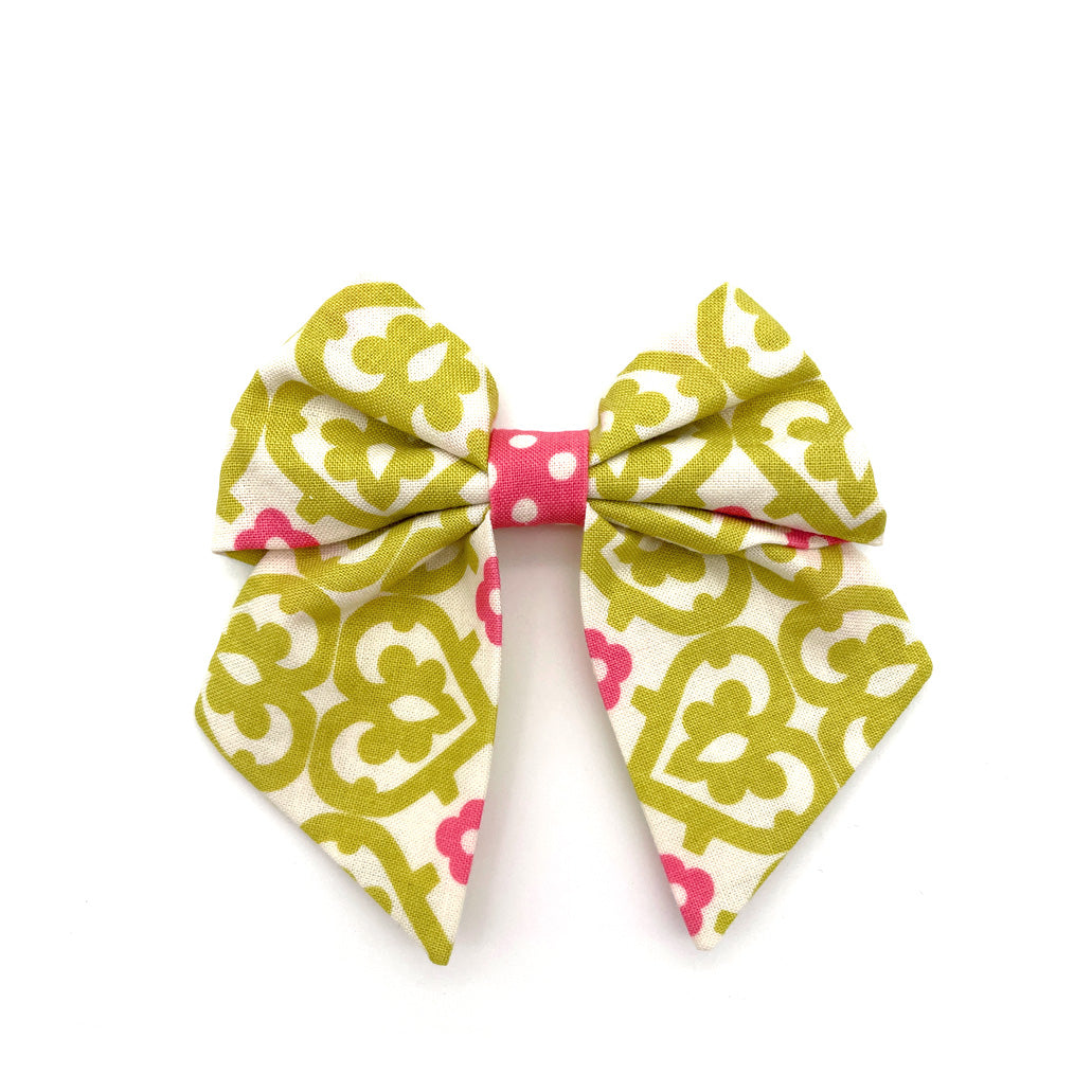 Schleife RUBY - grün-pink - Gr. S