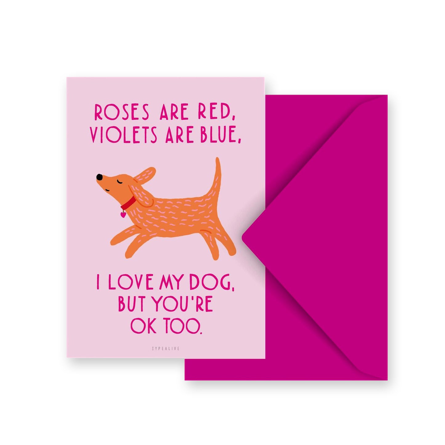 Postkarte mit Umschlag - VALENTINES DOG