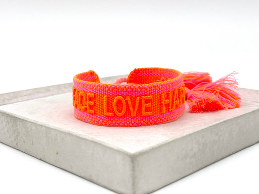 Statement-Armband - PEACE LOVE HAPPINESS